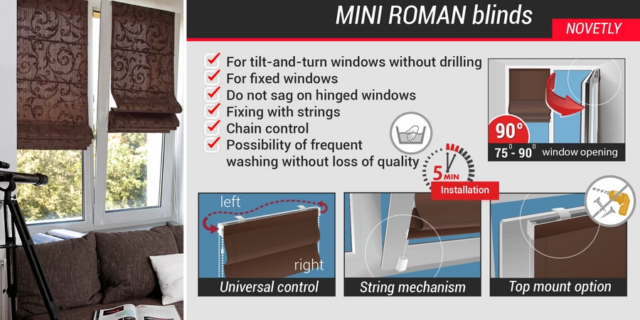 Mini ROMAN blinds WHOLESALE from the manufacturer