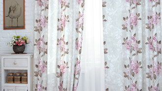 Декоративные шторы готовые Flower розовый