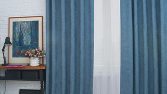 Decorative curtains Flower Shinil серо-голубой